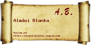 Almási Blanka névjegykártya